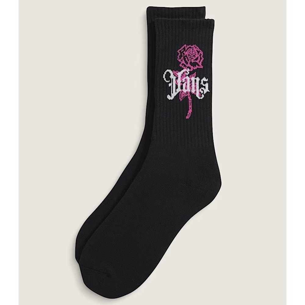 Vans Drexell Crew Socks Pink Rose Graphic Size L: Mens 9.5-13 Womens 11-14.5 NEW